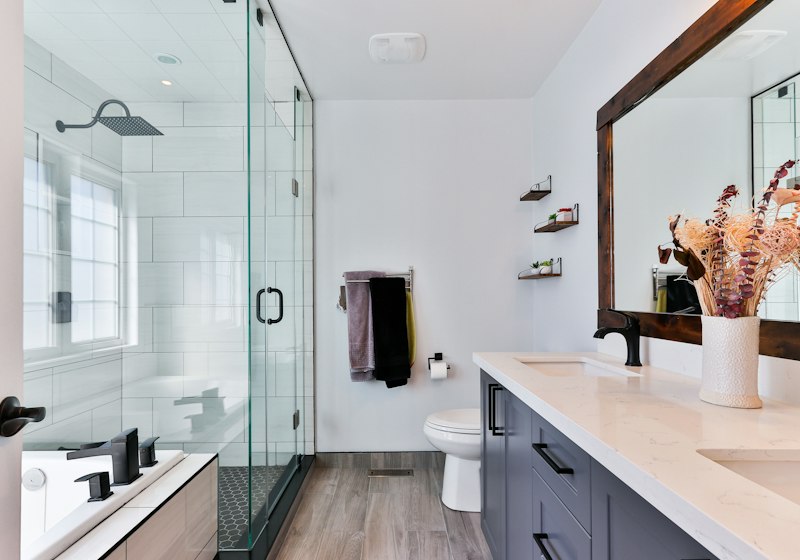 Gleaming modern bathroom